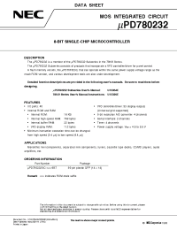 Datasheet UPD78014H производства NEC